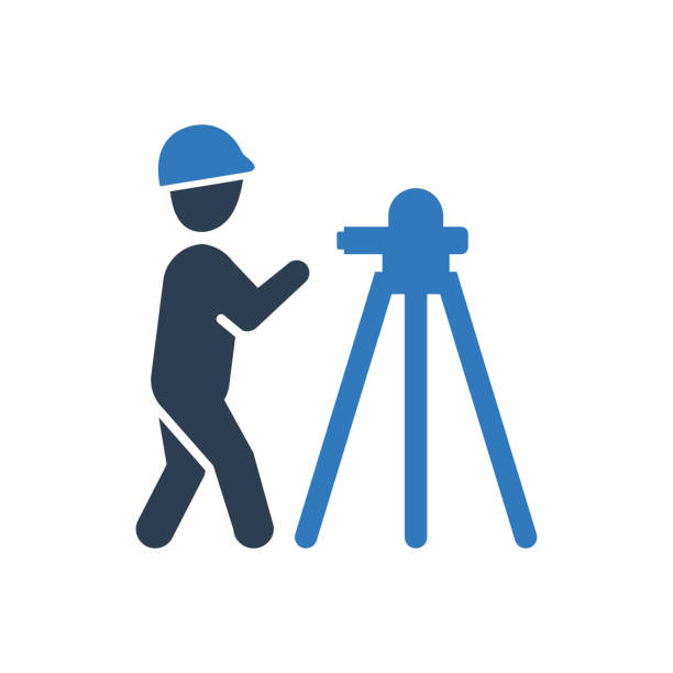 land surveyor icon. vector graphics